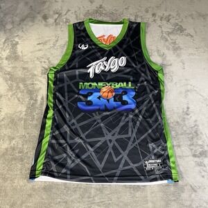 Moneyball Sportswear Faygo 3 On 3 Basketball Jersey L Reversible White Black